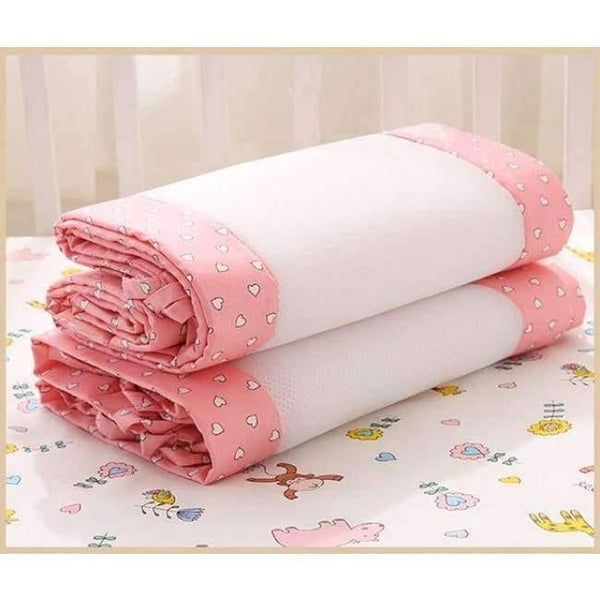 Planet Gates Army Green 2Pcs/Set Breathable Summer Baby Bedding Bumper Collision Half Around Baby Crib Bumpers Bedding Cotton Printing Mesh Safety Rails