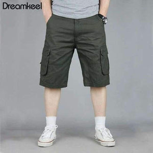 Planet Gates Army Green / 34 Men Boutique Casual Shorts Fashion Style Casual Solid Cotton Streetwear Male pockets Shorts Plus Size