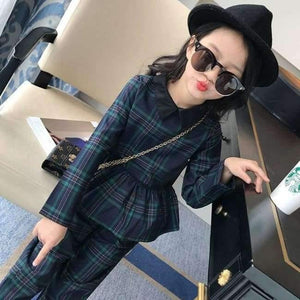 Children Girls clothing sets autumn teenage girls sport suit plaid suit school kids tracksuit for girls clothes two pieces 4~13T - Planet Gates
