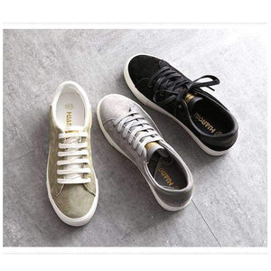 Planet Gates Army Green / 5 HUANQIU Women Vulcanized Shoes Artificial Leather Low Casual Shoes All Match Preppy Style 2017 New Fashion Leisure Shoes 35-39