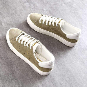Planet Gates Army Green / 5 HUANQIU Women Vulcanized Shoes Artificial Leather Low Casual Shoes All Match Preppy Style 2017 New Fashion Leisure Shoes 35-39