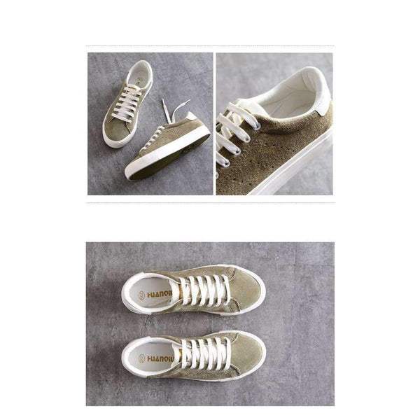 Planet Gates Army Green / 5 HUANQIU Women Vulcanized Shoes Artificial Leather Low Casual Shoes All Match Preppy Style 2017 New Fashion Leisure Shoes 35-39