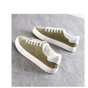 Planet Gates Army Green / 5 HUANQIU Women Vulcanized Shoes Artificial Leather Low Casual Shoes All Match Preppy Style 2017 New Fashion Leisure Shoes 35-39