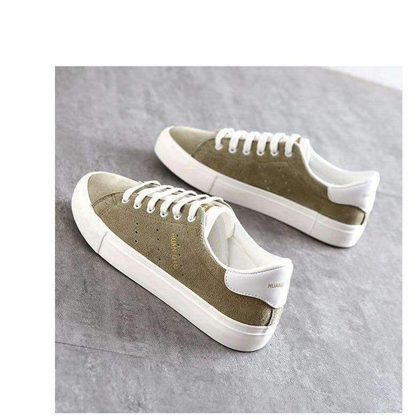 Planet Gates Army Green / 5 HUANQIU Women Vulcanized Shoes Artificial Leather Low Casual Shoes All Match Preppy Style 2017 New Fashion Leisure Shoes 35-39