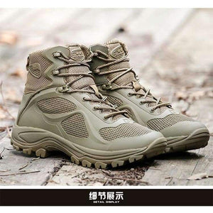 Sports Breathable Mesh Hiking Shoes Men Military Tactical Combat Boots Army Desert Training Hunting Climbing Shoes