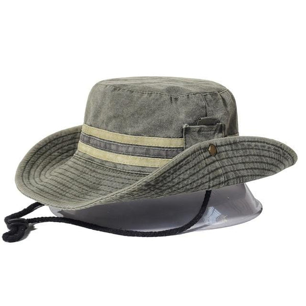 Planet Gates Army Green / 56-58cm Fishing Hiking Sun Hat Men Women Boonie Hat Wide Brim Bucket Hat Outdoor Safari Summer Cap Cotton Bucket Hat