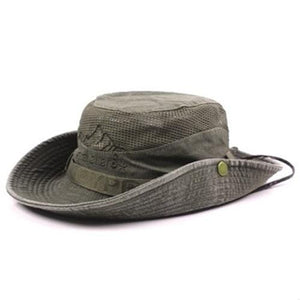 Planet Gates army green / 58-60cm Men's Cap Summer Mesh Breathable Retro 100% Cotton Bucket Hat Panama Jungle Fishing Hats Novelty Dad's Beach Cap