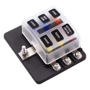 Blade Fuse Box Holder 12V 32V for Car Boat Marine Caravan Trike Car Fuse Blocks with LED Indicator Warning Light 6/8/10/12 Way