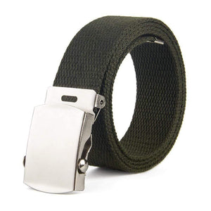 Fashion Men Women Canvas Waist Belt Ceinture Femme Couple Casual Metal Automatic Buckle Waistband New Wild Unisex Belts