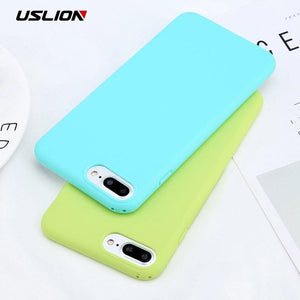 Planet Gates Army Green / For iPhone 6 6s USLION Candy Color Plain Phone Case For iPhone X 8 7 6 6S Plus Soft TPU Silicon Full Back Cover For iPhone XS Max XR Cases Capa