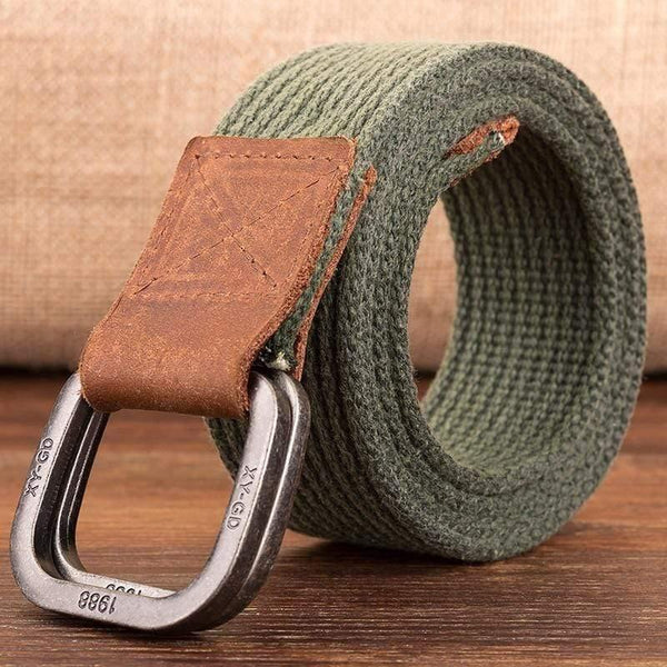 Canvas Belt Men Designer Belt Trap Double-ring Buckle Male Casual Solid Knitted Jean Belts Dropshiping