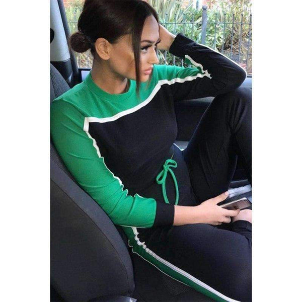 Planet Gates Army Green / L Color Women Suit 2018 Women Set Autumn 2 Piece Set Women Sporting Tracksuit Sportswear Two Piece Set Sweatshirt Set