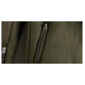 Planet Gates Army Green / L Leather Suede Jacket Coat Women New Winter Warm Lamb Wool Zipper Stand Collar Black Motorcycle Jackets Thick Bomber Outwear