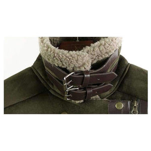 Planet Gates Army Green / L Leather Suede Jacket Coat Women New Winter Warm Lamb Wool Zipper Stand Collar Black Motorcycle Jackets Thick Bomber Outwear