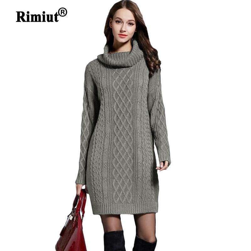 Planet Gates Army Green / L New Arrival Women Loose Knitted Long Autumn Sweater Shirts Fashion Sexy Fit Body Fat MM Autumn Winter Sweaters