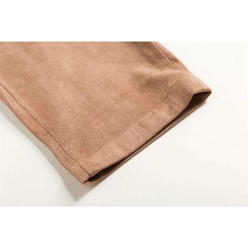 Planet Gates army green / L Women  Lace Up Side Waist Suede Leggings Sexy Legging