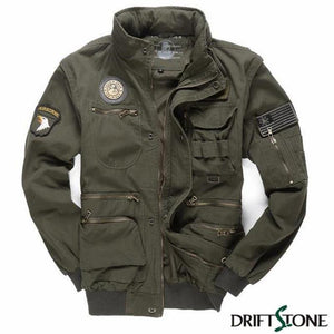 Planet Gates Army Green / M Aeronautica Militare Bomber Jacket Men Removable Sleeve Tactical Military Uniform Coat
