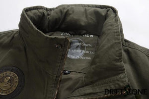 Planet Gates Army Green / M Aeronautica Militare Bomber Jacket Men Removable Sleeve Tactical Military Uniform Coat