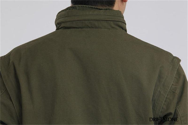 Planet Gates Army Green / M Aeronautica Militare Bomber Jacket Men Removable Sleeve Tactical Military Uniform Coat