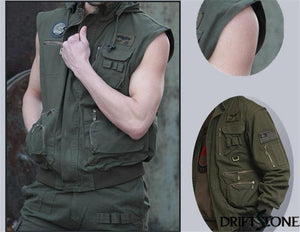 Planet Gates Army Green / M Aeronautica Militare Bomber Jacket Men Removable Sleeve Tactical Military Uniform Coat