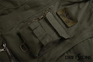 Planet Gates Army Green / M Aeronautica Militare Bomber Jacket Men Removable Sleeve Tactical Military Uniform Coat