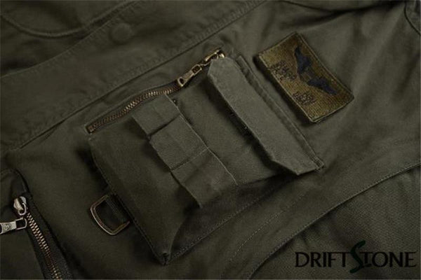 Planet Gates Army Green / M Aeronautica Militare Bomber Jacket Men Removable Sleeve Tactical Military Uniform Coat