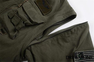 Planet Gates Army Green / M Aeronautica Militare Bomber Jacket Men Removable Sleeve Tactical Military Uniform Coat