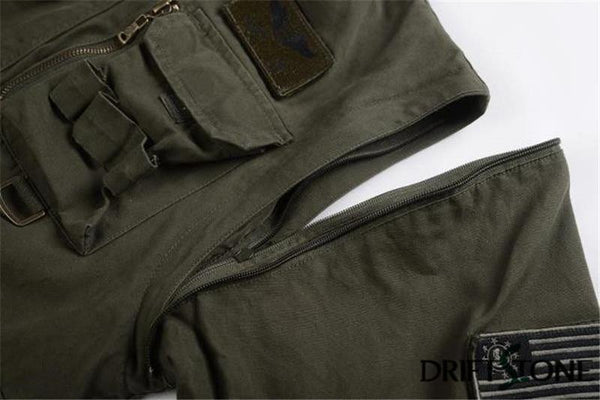 Planet Gates Army Green / M Aeronautica Militare Bomber Jacket Men Removable Sleeve Tactical Military Uniform Coat