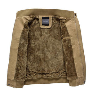 Planet Gates Army Green / M Men Jacket Plus Velvet Solid Color Top Quality Jacket Men Winter Warm Jacket Asian Size 3XL MWJ193