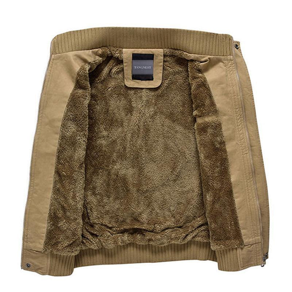 Planet Gates Army Green / M Men Jacket Plus Velvet Solid Color Top Quality Jacket Men Winter Warm Jacket Asian Size 3XL MWJ193