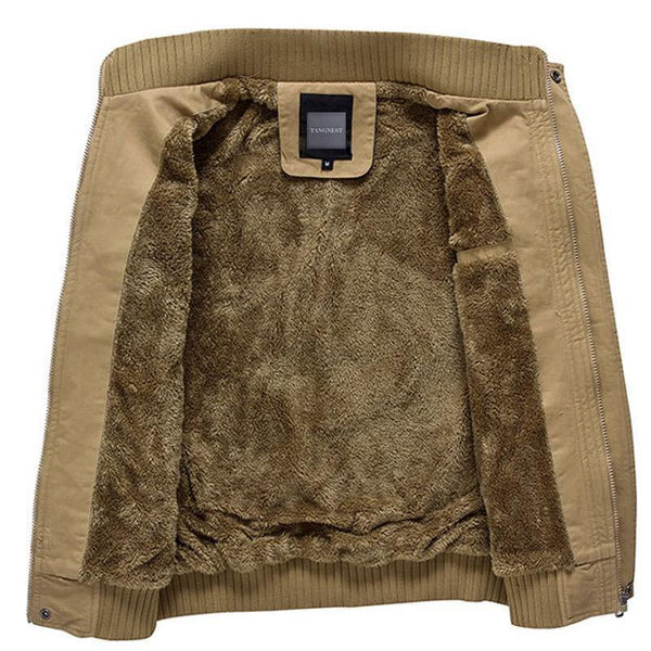 Planet Gates Army Green / M Men Jacket Plus Velvet Solid Color Top Quality Jacket Men Winter Warm Jacket Asian Size 3XL MWJ193