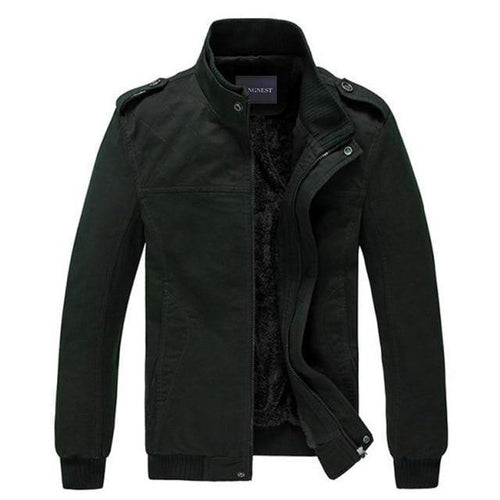 Planet Gates Army Green / M Men Jacket Plus Velvet Solid Color Top Quality Jacket Men Winter Warm Jacket Asian Size 3XL MWJ193