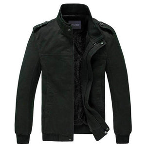 Planet Gates Army Green / M Men Jacket Plus Velvet Solid Color Top Quality Jacket Men Winter Warm Jacket Asian Size 3XL MWJ193