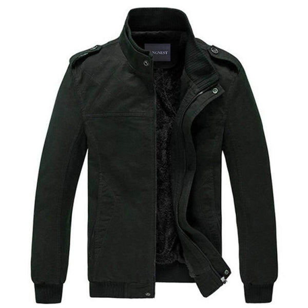 Planet Gates Army Green / M Men Jacket Plus Velvet Solid Color Top Quality Jacket Men Winter Warm Jacket Asian Size 3XL MWJ193
