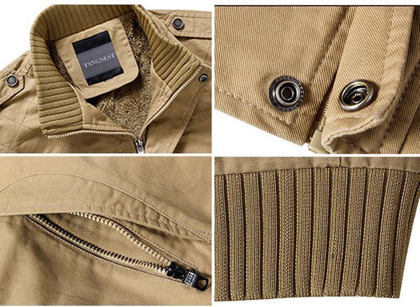 Planet Gates Army Green / M Men Jacket Plus Velvet Solid Color Top Quality Jacket Men Winter Warm Jacket Asian Size 3XL MWJ193