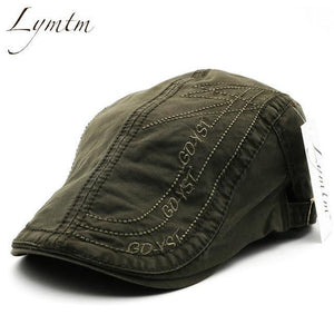 Planet Gates Army Green / One Size Men High Quality Retro Adult Berets  Embroidery Striped Khaki Army green Black Cabbie