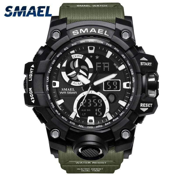 Planet Gates Army Green Watches Brand Digital Backlight Relogio Masculino Watch Men Military LED Wristwatches 1545C Military Watch Men Waterproof