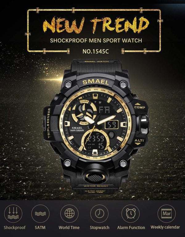 Planet Gates Army Green Watches Brand Digital Backlight Relogio Masculino Watch Men Military LED Wristwatches 1545C Military Watch Men Waterproof