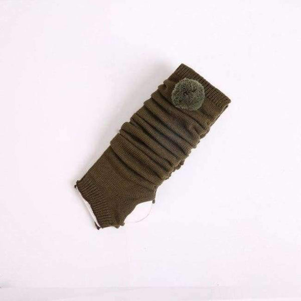 Planet Gates army green Winter boots set wool ball jacket foot long knee socks tights women Stocking Thigh High thick leg warmers