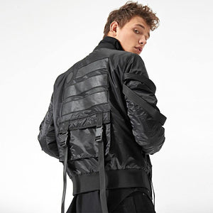 Planet Gates army green / XL Adjustable Buckle Straps Bomber Jacket Mens Lightly Padded Aviator Jackets Four Colors Free Shipping