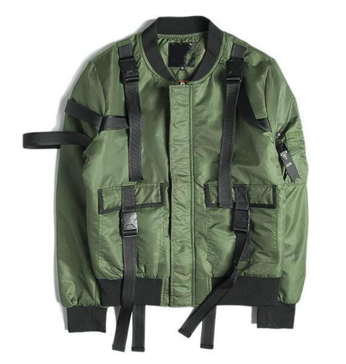 Planet Gates army green / XL Adjustable Buckle Straps Bomber Jacket Mens Lightly Padded Aviator Jackets Four Colors Free Shipping