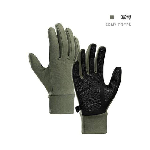 Planet Gates Army Green / XL Outdoor Touch-screen Non-slip Full Finger Cycling Gloves Silicone Hiking Climbing Men Women Thin Cycling Gloves
