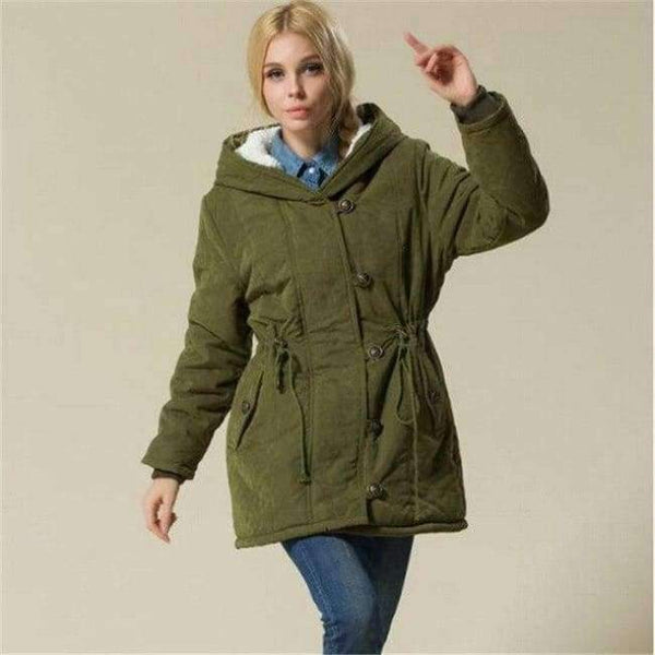 Planet Gates army green / XL Women Winter Jackets Cotton Padded Female Version Long Section Cashmere Coat Winter Jackets XXL XXXL XXXXL Parka C1612