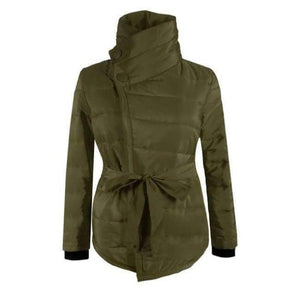 Planet Gates Army Green / XXL Winter jacket women 2018 New Fashion irregular parka women High Neck Button winter coat Warm Jacket Female Overcoat