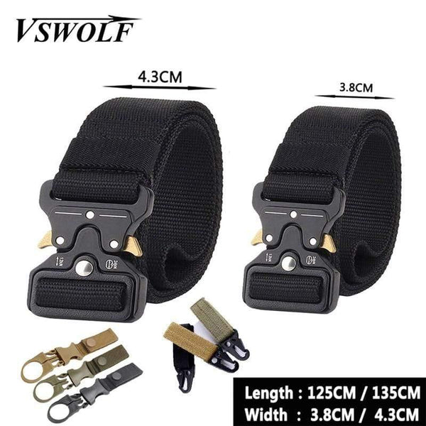 Army Tactical Belt Men's Military Nylon Belt Metal Button Army Style Jeans Belts Wide Outdoor Hunting Waist Strap Homme Ceinture