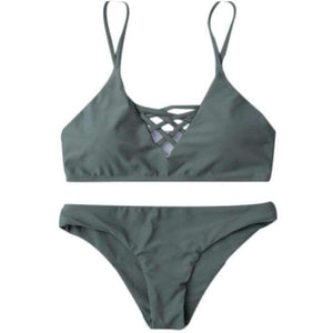 Planet Gates ArmyGreen / 0 Maternity swimear Brazilian bandage Halter sexy swimwear women swimwear women bikini costumi da bagno donna JL 10