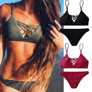 Planet Gates ArmyGreen / 0 Maternity swimear Brazilian bandage Halter sexy swimwear women swimwear women bikini costumi da bagno donna JL 10