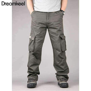 Planet Gates ArmyGreen / 30 Tactical Military Fatigues Cargo Pants Men Men's Cotton Loose Military Trousers Pants Plus Size 40 Light Green