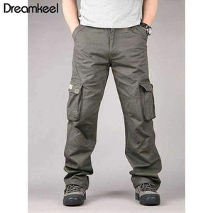 Planet Gates ArmyGreen / 30 Tactical Military Fatigues Cargo Pants Men Men's Cotton Loose Military Trousers Pants Plus Size 40 Light Green