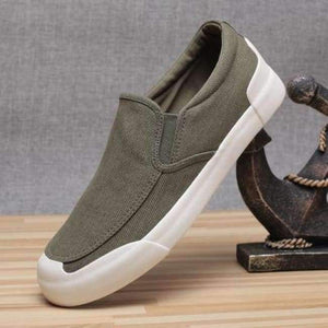 Planet Gates ArmyGreen / 6.5 Monstceler Brand New Men's Canvas Loafers Shoes Breathable Fashion Men's Vulcanized Shoes M7833